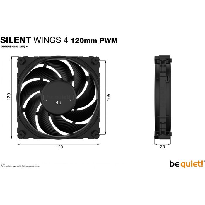 be quiet! SILENT WINGS 4 PWM Ventilador para PC 120mm 1600 RPM Negro Carcasa de Ordenador 4 be quiet! SILENT WINGS 4 PWM Ventilador para PC 120mm 1600 RPM Negro Carcasa de Ordenador 4