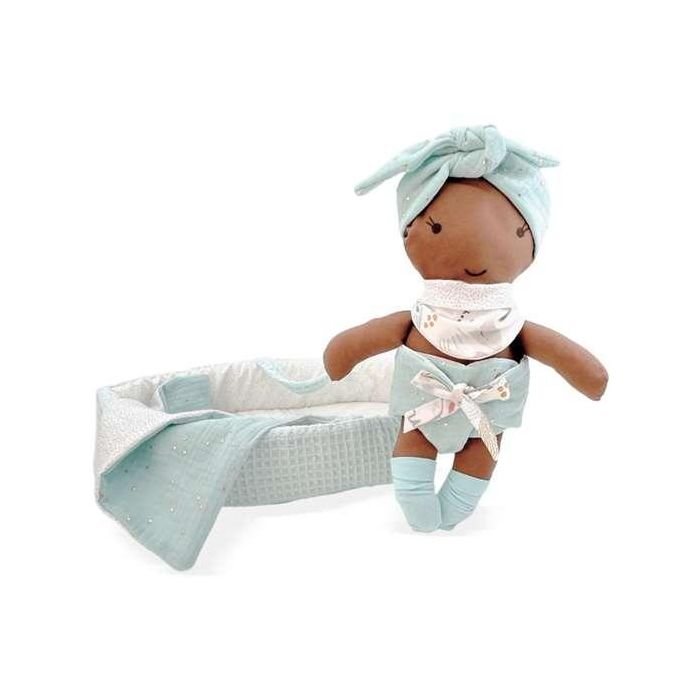 Muñecas primera infancia bb negrita capazo aguamar ref: 11303-24 28 cm Muñecas primera infancia bb negrita capazo aguamar ref: 11303-24 28 cm