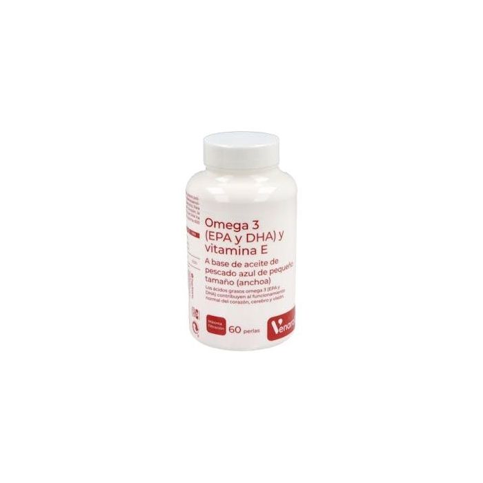 HERBORA Omega 3 EPA y DHA + Vitamina E, 60 Perlas, Beneficios Corazón, Cerebro, Visión, Apto Celíacos, Diabéticos y Lactosa