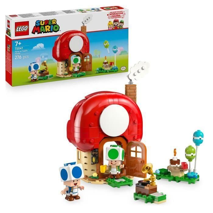 LEGO 72041 Fiesta En La Casa De Toad Super Mario con Figuras Toad Azul y Verde y Muebles Desmontables