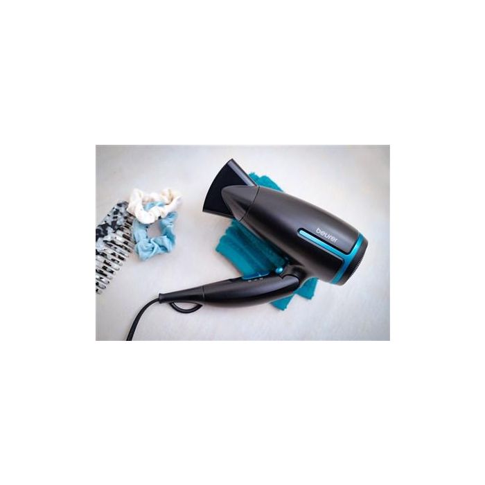 Secador de Viaje Beurer 1600W Plegable, Voltaje Dual, Color Negro Turquesa - Ideal para Cabello Sedoso Secador de Viaje Beurer 1600W Plegable, Voltaje Dual, Color Negro Turquesa - Ideal para Cabello Sedoso