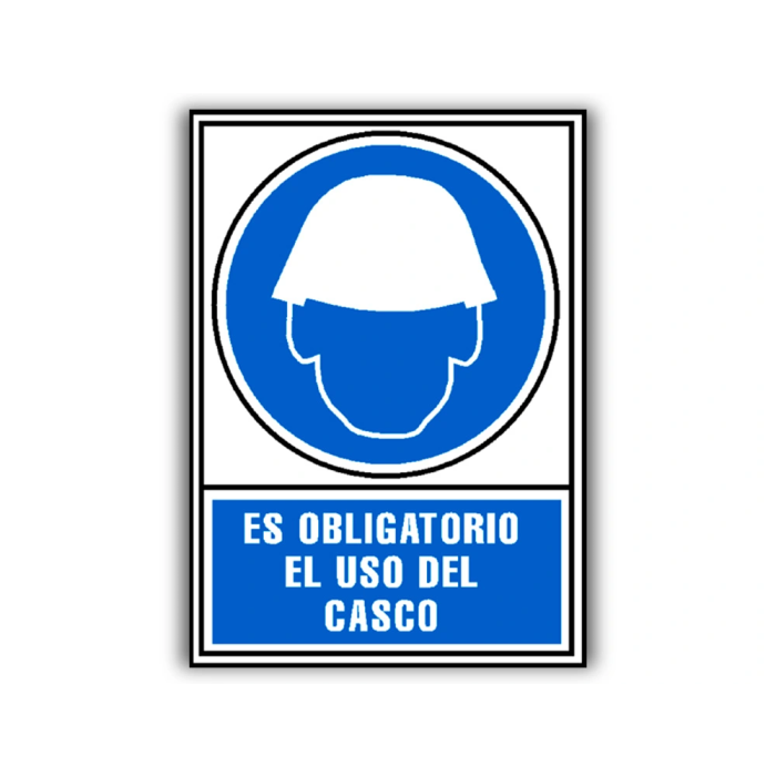 Archivo 2000 Pictograma Obligatorio Uso de Casco PVC Azul Luminiscente 210x297 mm 1