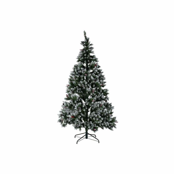 DKD Home Decor Árbol de Navidad Alpina Glazed Nevado Verde Blanco 125 x 125 x 210 cm