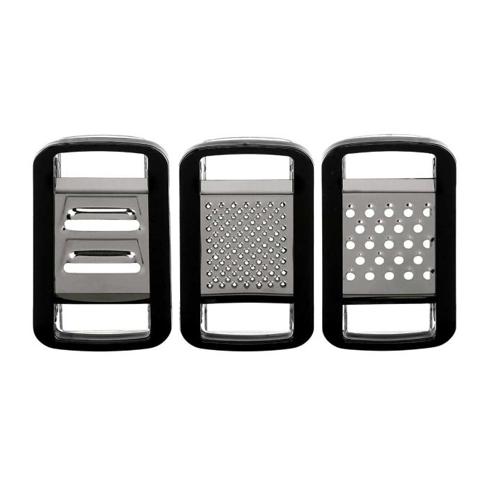 Set 3 Ralladores con Depósito Kinvara 17x23.5x3.5 cm - Negro (12 Unidades) 1 Set 3 Ralladores con Depósito Kinvara 17x23.5x3.5 cm - Negro (12 Unidades) 1
