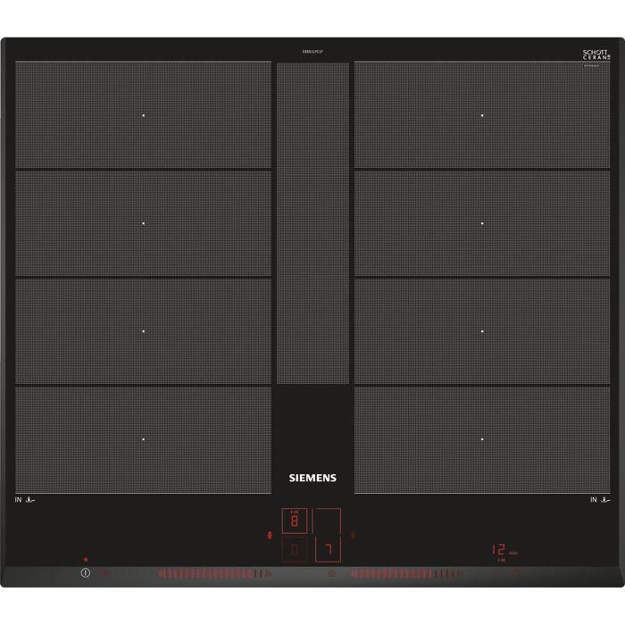 Siemens EX651LYC1F Placa de inducción IQ700 de 60 cm, 4 fuegos, Negra, 7400 W, 2 zonas flexibles, Dual LightSlider, 59.2x52.2 cm Siemens EX651LYC1F Placa de inducción IQ700 de 60 cm, 4 fuegos, Negra, 7400 W, 2 zonas flexibles, Dual LightSlider, 59.2x52.2 cm