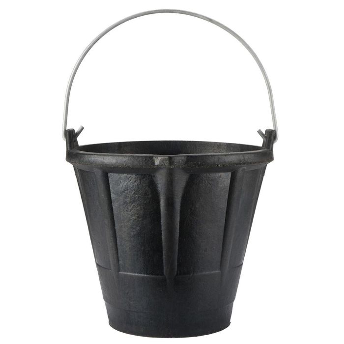 Cubo con Asa Bellota 12 L industrial Negro Goma de caucho Resistente 1