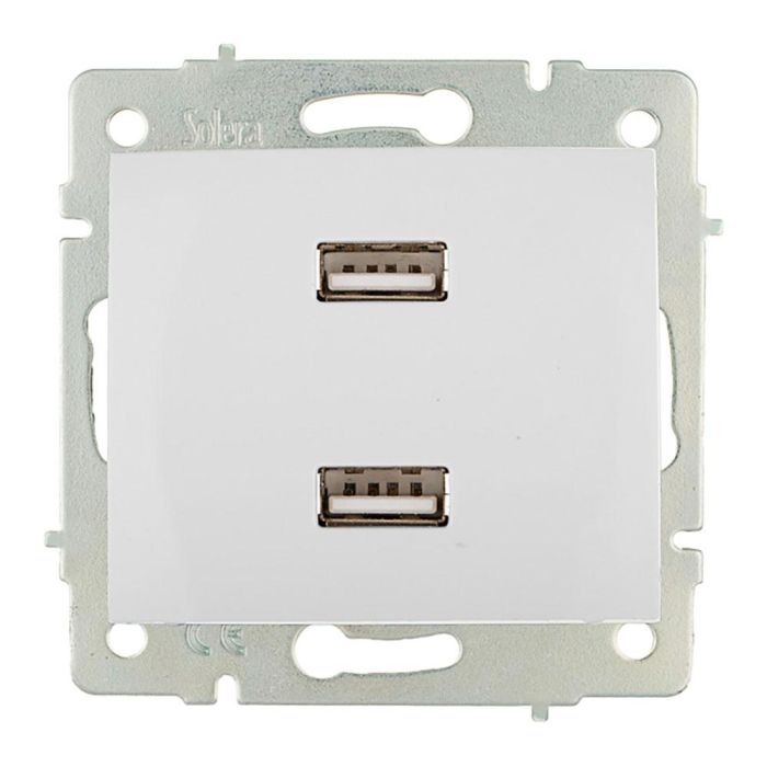 Cargador doble usb 230v 5v 4200ma blanco de empotrar erp2usb serie europa solera erp2usb Cargador doble usb 230v 5v 4200ma blanco de empotrar erp2usb serie europa solera erp2usb