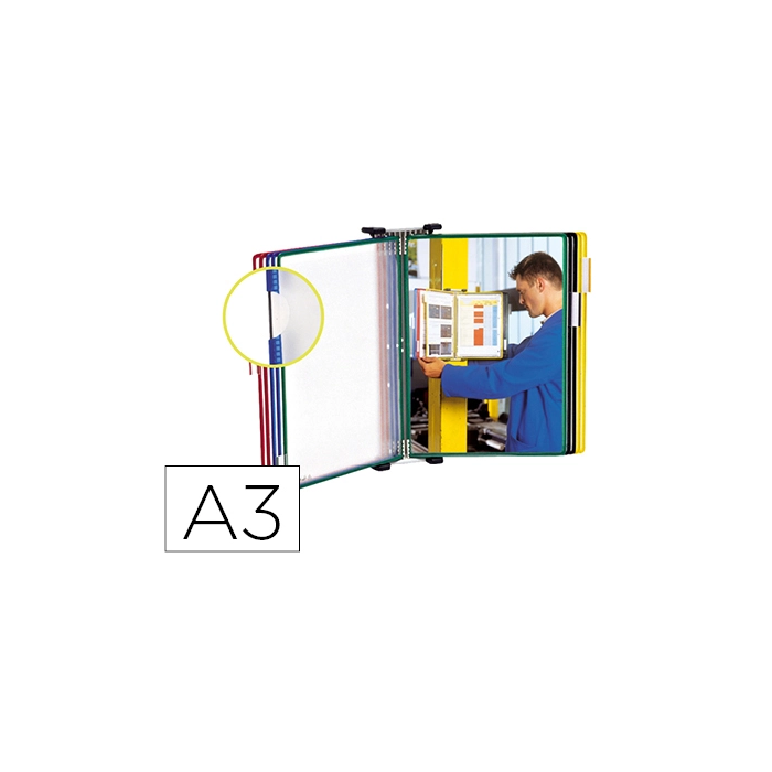 Tarifold Portacatalogos de Pared Metal con 10 Fundas A3 PVC con Pivotes Metálicos Marco Colores Surtidos 32x510x355 mm 0 Tarifold Portacatalogos de Pared Metal con 10 Fundas A3 PVC con Pivotes Metálicos Marco Colores Surtidos 32x510x355 mm 0
