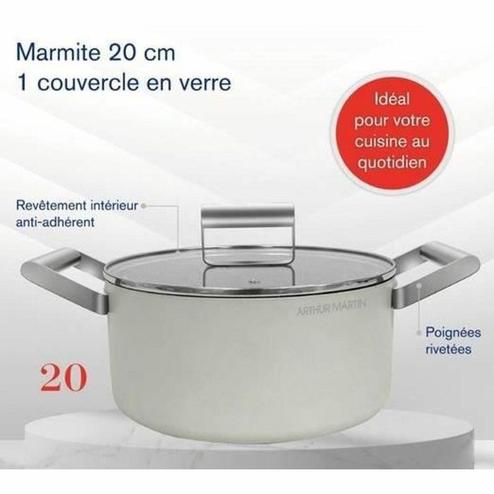 Arthur Martin AM0063 Olla 20 cm con Tapa, Aluminio forjado, apta Todas las Fuentes de Calor, incluida Inducción + Horno 2