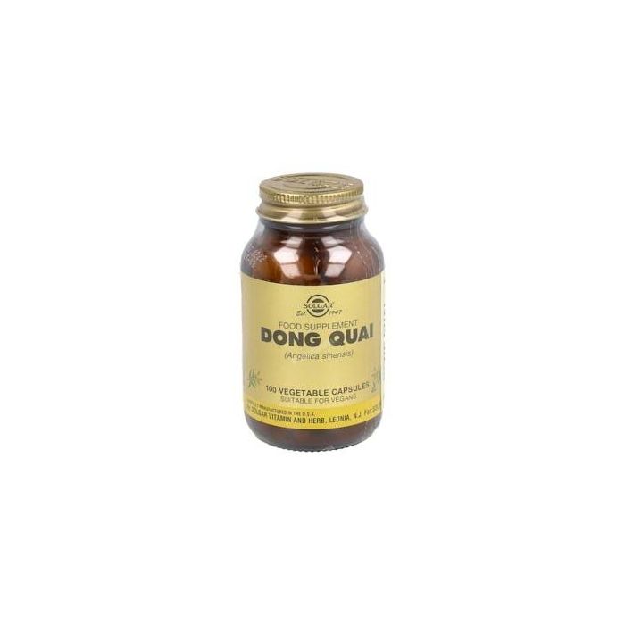 SOLGAR Dong Quai Raíz 100 Cápsulas. Extracto herbario para el bienestar hormonal femenino. Apto para veganos.