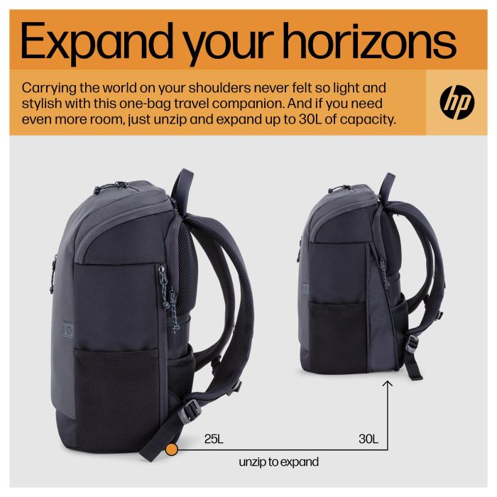 HP Mochila para portátil de 25 litros, 15.6 pulgadas, Gris Hierro HP Mochila para portátil de 25 litros, 15.6 pulgadas, Gris Hierro