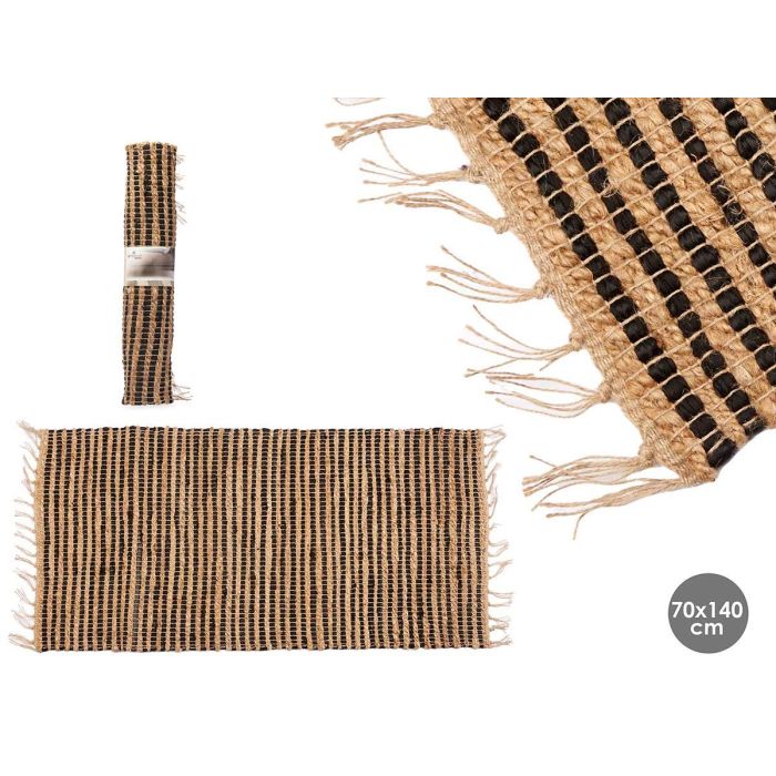 Alfombra Natural Negra Doble 70 X 140 Cm Giftdecor (8 Unidades) Alfombra Natural Negra Doble 70 X 140 Cm Giftdecor (8 Unidades)