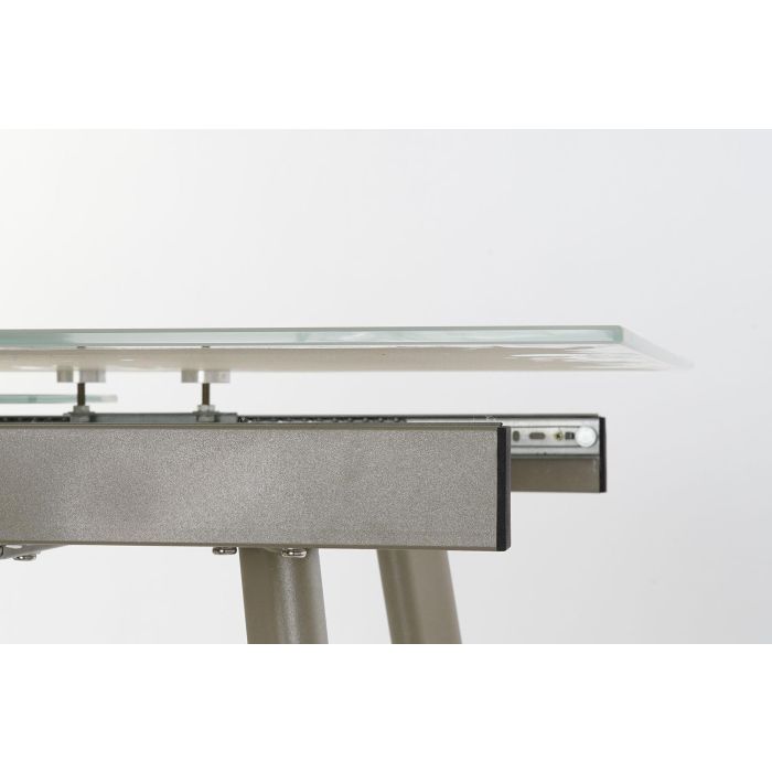 DKD Home Decor Mesa Comedor Extensible Glam de Cristal y Metal Dorado Blanco 140 x 80 x 76 cm 2 DKD Home Decor Mesa Comedor Extensible Glam de Cristal y Metal Dorado Blanco 140 x 80 x 76 cm 2