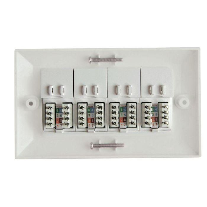 Lanview Placa Frontal CAT6 4 Puertos Tipo UK 146x86mm 1