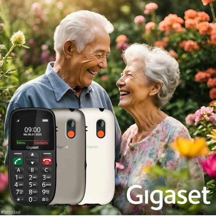 Gigaset GL395 Teléfono Móvil para Personas Mayores, Tecla SOS, Pantalla Grande, Base de Carga, IP44, Negro 1