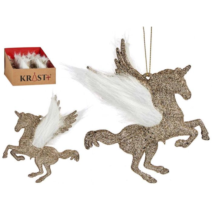 Adorno Navidad Unicornio Champagne Krist+ 13x13x2 cm (48 Unidades) Adorno Navidad Unicornio Champagne Krist+ 13x13x2 cm (48 Unidades)