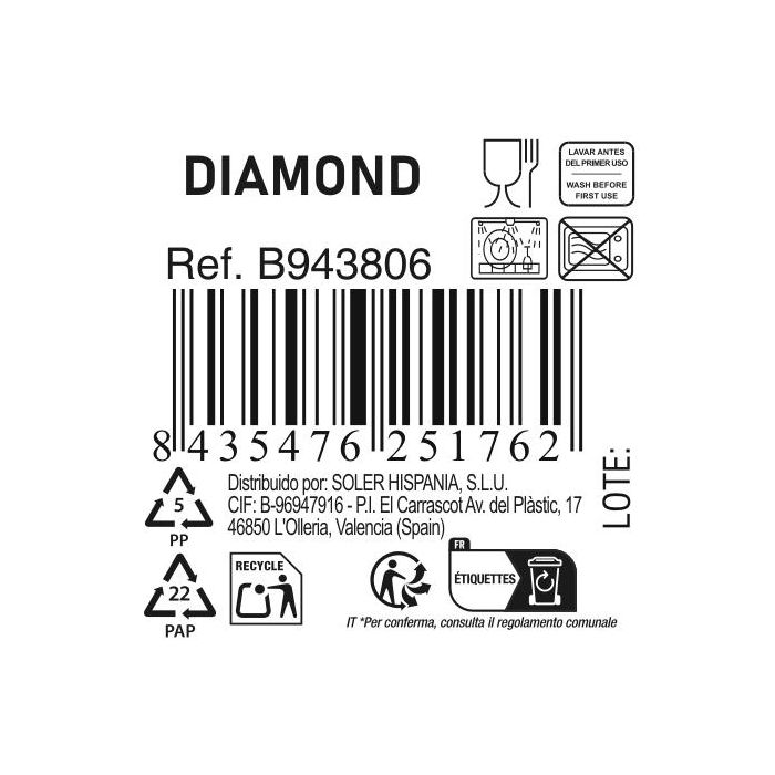 Plato Llano Diamond Ø27 cm - La Mediterranea (24 Unidades) 3 Plato Llano Diamond Ø27 cm - La Mediterranea (24 Unidades) 3