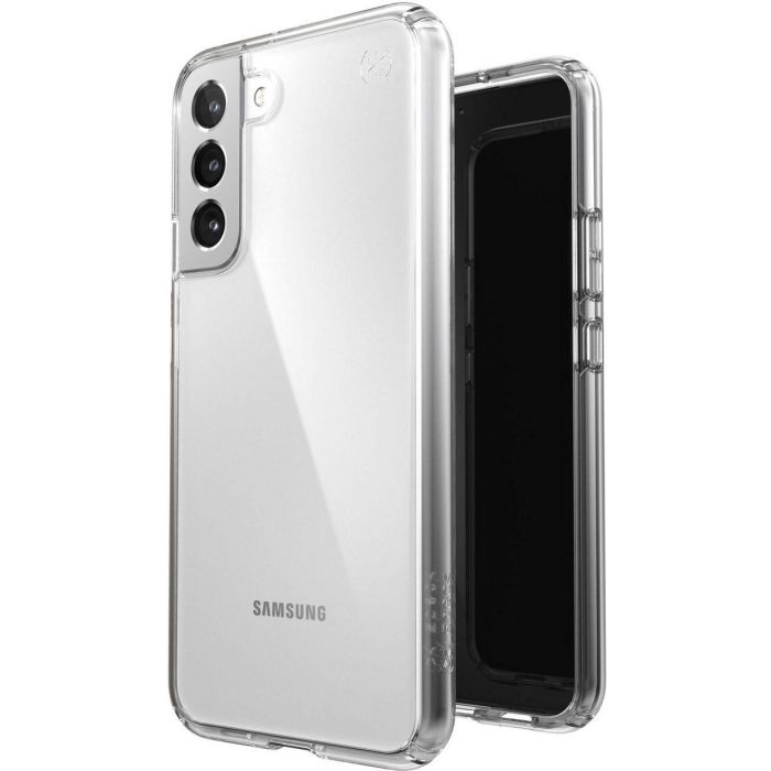 Speck Presidio Perfect-clear Funda Transparente para Samsung Galaxy S22+ con Protección Caídas 4m, Antiamarilleo y Microban Antimicrobiana, QI 4