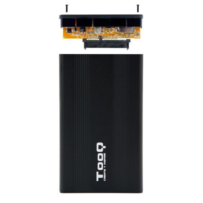 Tooq Caja Externa HDD/SSD TQE-2510B para Discos 2.5" hasta 9.5mm, USB 2.0, Aluminio Negro 3