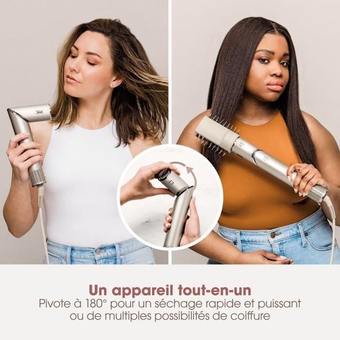 Secador y moldeador de pelo 2 en 1 - SHARK FLEXSTYLE - HD446SLEU - 5 accesorios - Champán - 1400 W 1 Secador y moldeador de pelo 2 en 1 - SHARK FLEXSTYLE - HD446SLEU - 5 accesorios - Champán - 1400 W 1