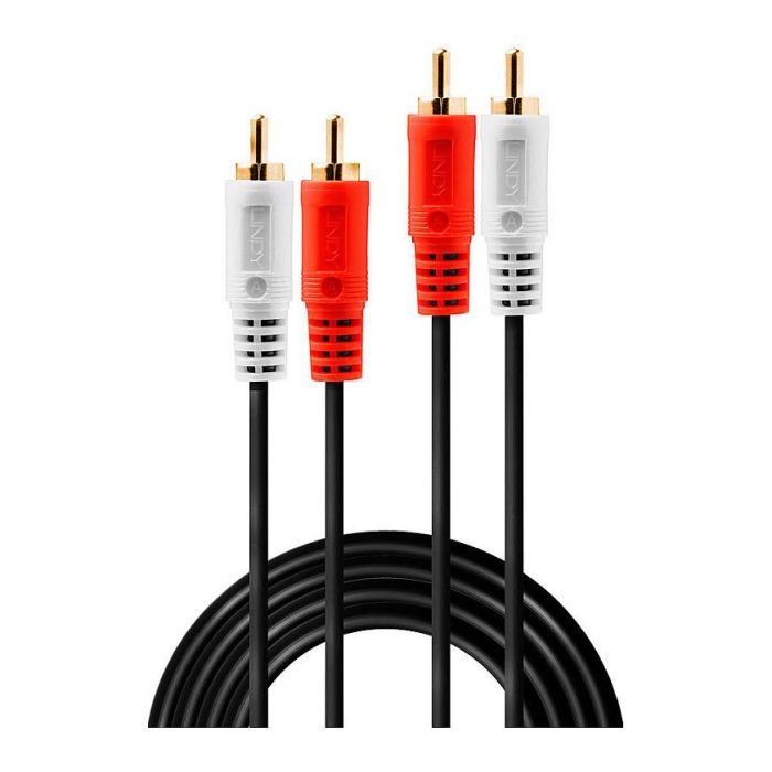 LINDY 35666 Audiokabel Stereo 2xRCA Macho a 2xRCA Macho 20m Negro Rojo Blanco 1