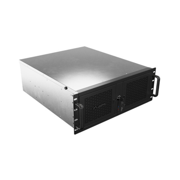 Lanberg SC01-5204-12B Armario Rack 19" 4U para Servidores con 5 Ventiladores PWM y bahías para discos. Compatible ATX/ITX/SSI EEB.