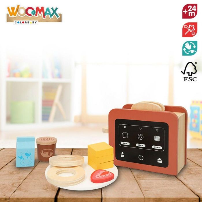 Tostadora de juguete Woomax 10 Piezas 18,5 x 12,5 x 7,5 cm (4 Unidades) 3 Tostadora de juguete Woomax 10 Piezas 18,5 x 12,5 x 7,5 cm (4 Unidades) 3