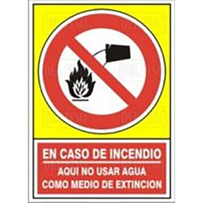 DUVER Señal 'No Usar Agua En Caso De Incendio' Plástico 420x297mm Para Extinción