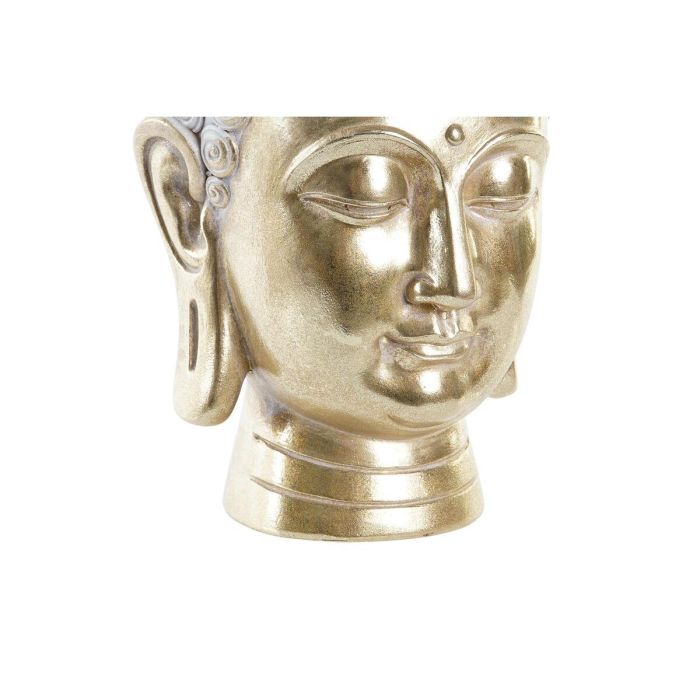 DKD Home Decor Macetero Decorativo de Resina Estilo Oriental, con Relieve de Buda, Tiesto Dorado y Gris, 17.5 x 21 x 17.5 cm 1 DKD Home Decor Macetero Decorativo de Resina Estilo Oriental, con Relieve de Buda, Tiesto Dorado y Gris, 17.5 x 21 x 17.5 cm 1