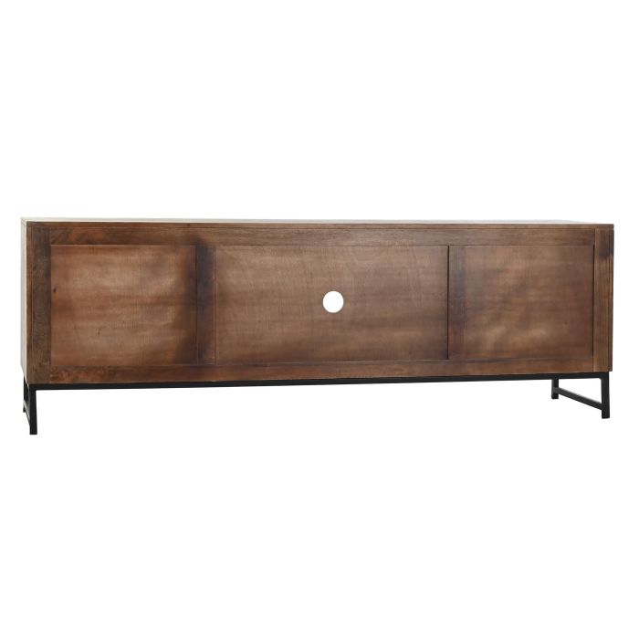 DKD Home Decor Mueble de TV con 4 Puertas y 1 Estantería, Madera de Mango y Metal, 180x40x60 cm, Blanco y Negro 7