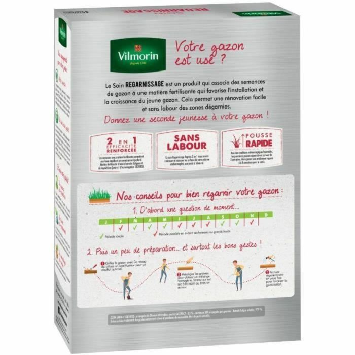 Vilmorin VIL3182670261664 Semillas de Césped Tratamiento Universal Resiembra 2 en 1 - Rebrote Muy Rápido 1kg 1 Vilmorin VIL3182670261664 Semillas de Césped Tratamiento Universal Resiembra 2 en 1 - Rebrote Muy Rápido 1kg 1