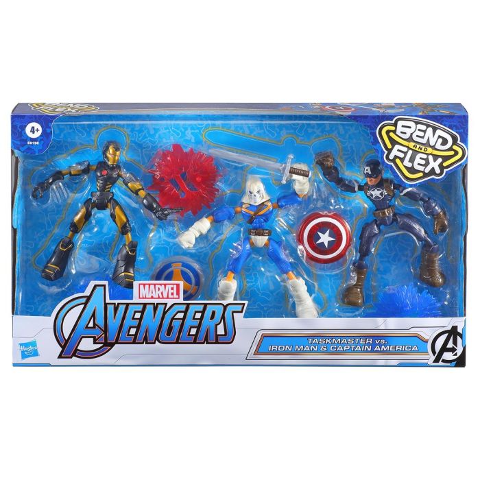 Hasbro Avengers Iron Man & Capitán América E9198 Figuras Bend and Flex Marvel 1