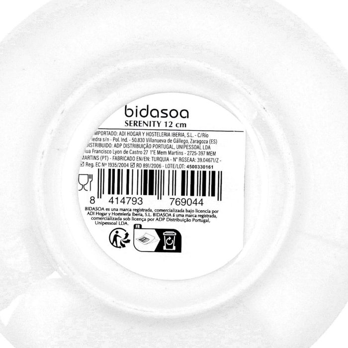 Plato Expresso Porcelana Serenity Hydrozero Bidasoa 13 cm (6 Unidades) 5