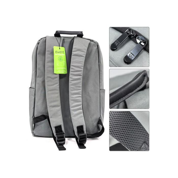 Ewent Mochila Urban Business Portátil 16.1" Oxford 600D Impermeable Unisex 25L Reciclada Acolchada Reflectante 1