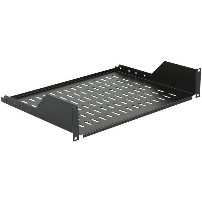 Lanview RAS210BL Estante Fijo Rack 19" 2U Fondo 350mm Negro para Armario Servidor, Carga Máx. 30kg, Conexión 2 Puntos, Ventilado