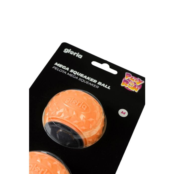 Gloria Play And Run Pelota Mega Squeaker para Perro, 6.35 cm (M), Naranja/Gris, 2 Unidades, Juguete de Entrenamiento TPR 1 Gloria Play And Run Pelota Mega Squeaker para Perro, 6.35 cm (M), Naranja/Gris, 2 Unidades, Juguete de Entrenamiento TPR 1