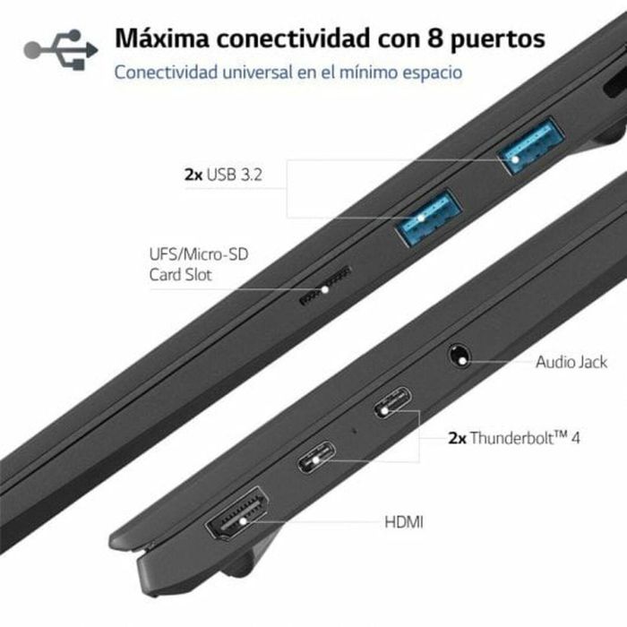 LG Gram 17Z90R-E.AD75B Portátil Ultraligero Intel Core i7-1360P 32GB 512GB SSD RTX 3050 17" WQXGA IPS Antireflejo Win 11 5 LG Gram 17Z90R-E.AD75B Portátil Ultraligero Intel Core i7-1360P 32GB 512GB SSD RTX 3050 17" WQXGA IPS Antireflejo Win 11 5