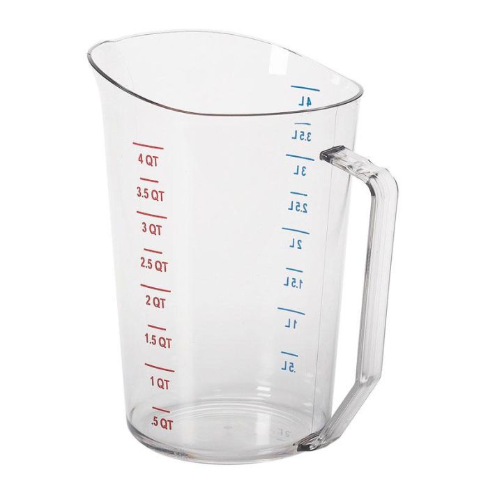 CAMBRO - 400MCCW-135 - Jarra medidora 4 L - 18 x 23 x 21 cm - Policarbonato Transparente