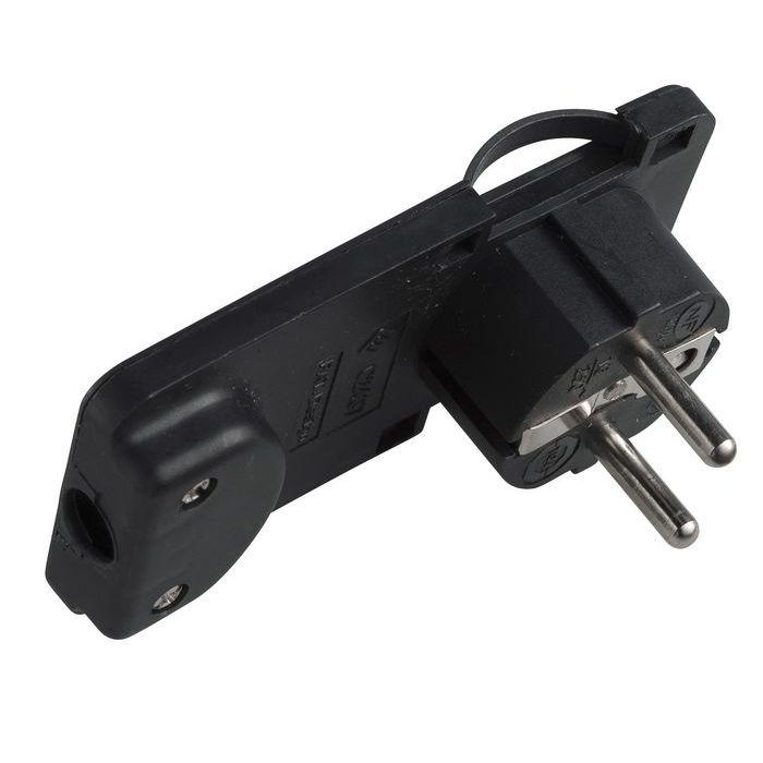 MicroConnect Schuko Angled Power Plug, Flat, Black
