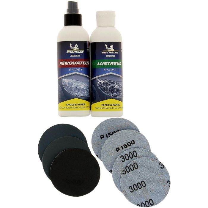 Michelin Kit Experto Renovación Faros Empañados y Amarilleados por UV - Restaura Brillo y Transparencia Rápido Fácil 5 Michelin Kit Experto Renovación Faros Empañados y Amarilleados por UV - Restaura Brillo y Transparencia Rápido Fácil 5