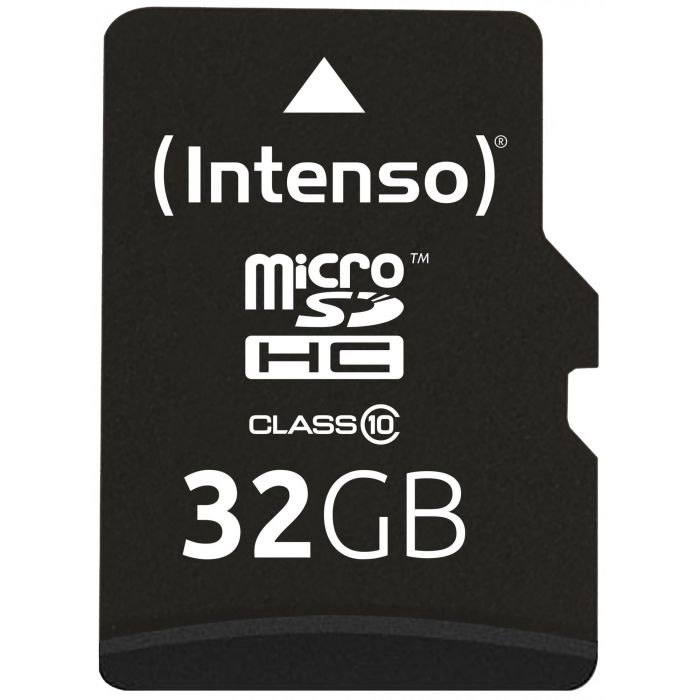 Intenso 3413480 Tarjeta Memoria Micro SD 32GB Clase 10 con Adaptador, Velocidad Lectura 20MB/s, Escritura 12MB/s 1