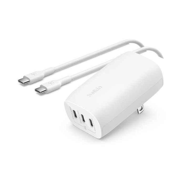 Belkin WCC002VFWH BOOST CHARGE Cargador USB-C 67W con 3 puertos para Portátil, Smartphone y Tablet, Carga Rápida 1