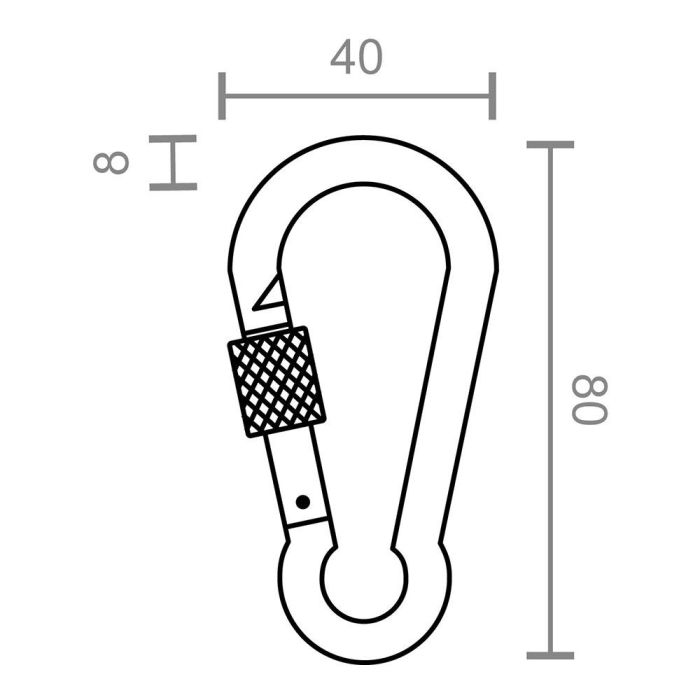 Edm Mosquetón bombero con seguro, msq02, acero galvanizado, 8 x 80 mm 4