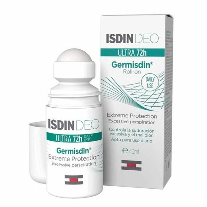 Isdin Germisdin RX Antitranspirante Roll-on para Sudor Excesivo e Hiperhidrosis, Sin Alcohol, 40 ml para Todo Tipo de Pieles