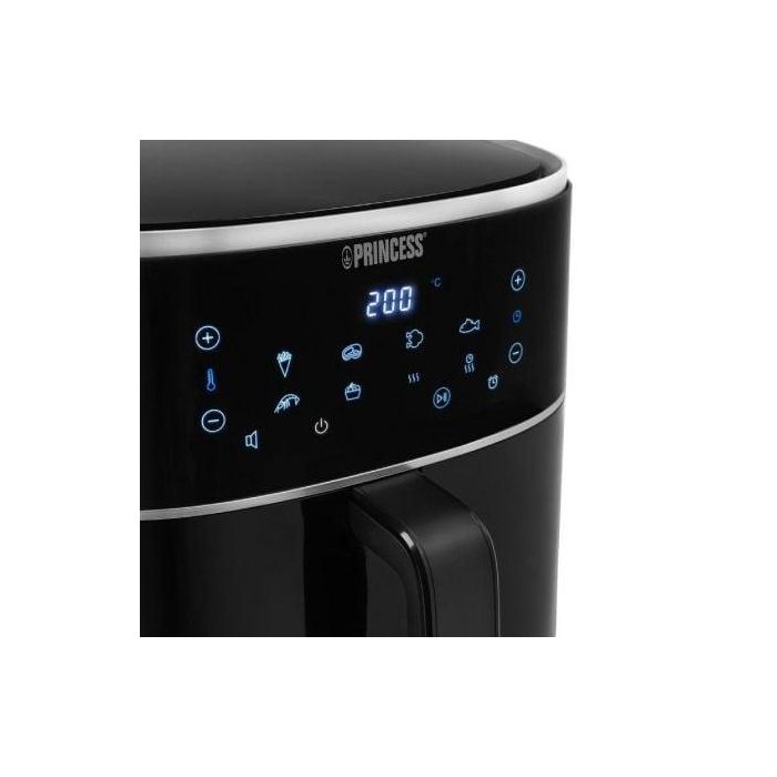 Princess 182254 Freidora de aire digital 8L, 1800W, sin aceite, pantalla táctil LED, 8 programas, asa y hornea 4