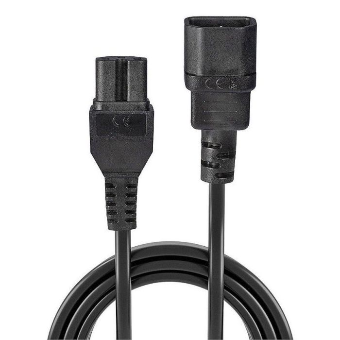 Lindy Cable de Alimentación IEC C14 a IEC C15 2m, H05-VVF 3G 1.00mm², Negro, Alta Temperatura, 10 Años 1