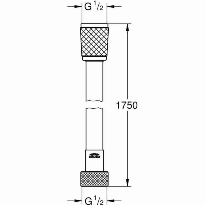 Flexo de ducha - GROHE VitalioFlex 287422432 - 1,75m - Antitorsión y torsión - Conexión universal - Superficie lisa - Negro mate 1