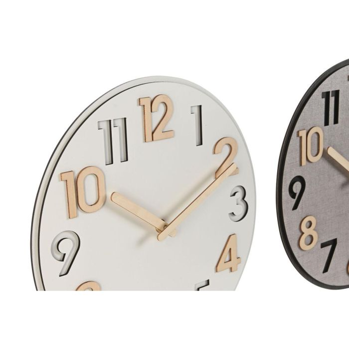 Reloj Pared Loft DKD Home Decor Gris Natural 5 x 30 x 30 cm (2 Unidades) 3 Reloj Pared Loft DKD Home Decor Gris Natural 5 x 30 x 30 cm (2 Unidades) 3