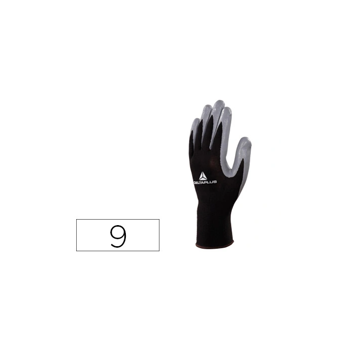 Deltaplus Guantes Mecanica Grasas Aceites Nitrilo Poliester Negro-Gris Talla 9 EN 388: 3121X Y ISO 18889:GR 0 Deltaplus Guantes Mecanica Grasas Aceites Nitrilo Poliester Negro-Gris Talla 9 EN 388: 3121X Y ISO 18889:GR 0