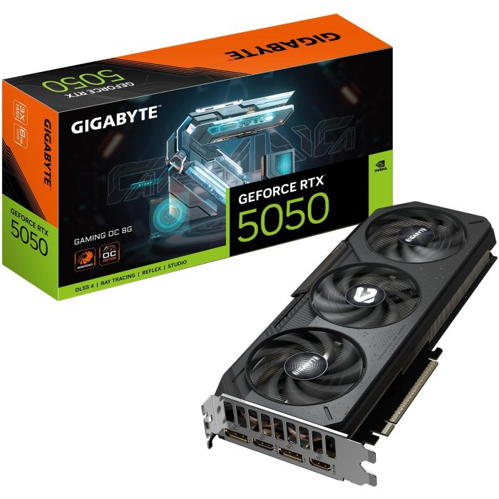GIGABYTE Tarjeta Gráfica GeForce RTX 5050 GAMING OC 8G GV-N5050GAMING OC-8GD NVIDIA Arquitectura Blackwell DLSS 4 8GB GDDR6 PCI Express 5.0 WINDFORCE 3X 0 GIGABYTE Tarjeta Gráfica GeForce RTX 5050 GAMING OC 8G GV-N5050GAMING OC-8GD NVIDIA Arquitectura Blackwell DLSS 4 8GB GDDR6 PCI Express 5.0 WINDFORCE 3X 0